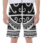 Polynesian Tribal Tattoo Pattern Print Men's Beach Shorts