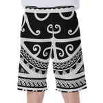 Polynesian Tribal Tattoo Pattern Print Men's Beach Shorts