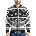 Polynesian Tribal Tattoo Pattern Print Men's Bomber Jacket