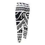 Polynesian Tribal Tattoo Pattern Print Men's Compression Pants