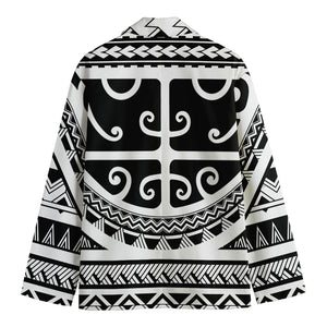 Polynesian Tribal Tattoo Pattern Print Men's Cotton Blazer