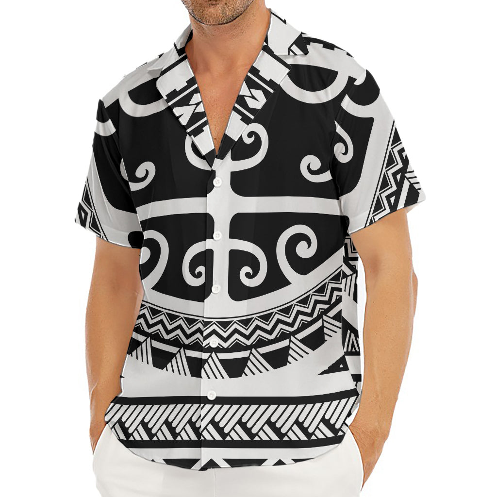 Polynesian Tribal Tattoo Pattern Print Men's Deep V-Neck Shirt