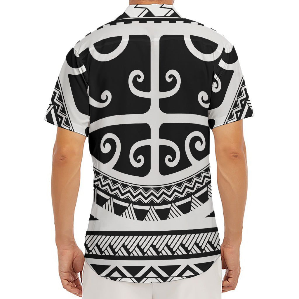 Polynesian Tribal Tattoo Pattern Print Men's Deep V-Neck Shirt