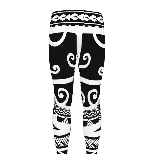 Polynesian Tribal Tattoo Pattern Print Men's leggings