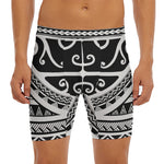 Polynesian Tribal Tattoo Pattern Print Men's Long Boxer Briefs