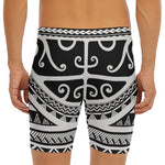 Polynesian Tribal Tattoo Pattern Print Men's Long Boxer Briefs