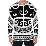 Polynesian Tribal Tattoo Pattern Print Men's Long Sleeve T-Shirt