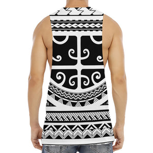 Polynesian Tribal Tattoo Pattern Print Men's Muscle Tank Top