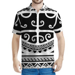 Polynesian Tribal Tattoo Pattern Print Men's Polo Shirt