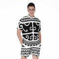 Polynesian Tribal Tattoo Pattern Print Men's Romper