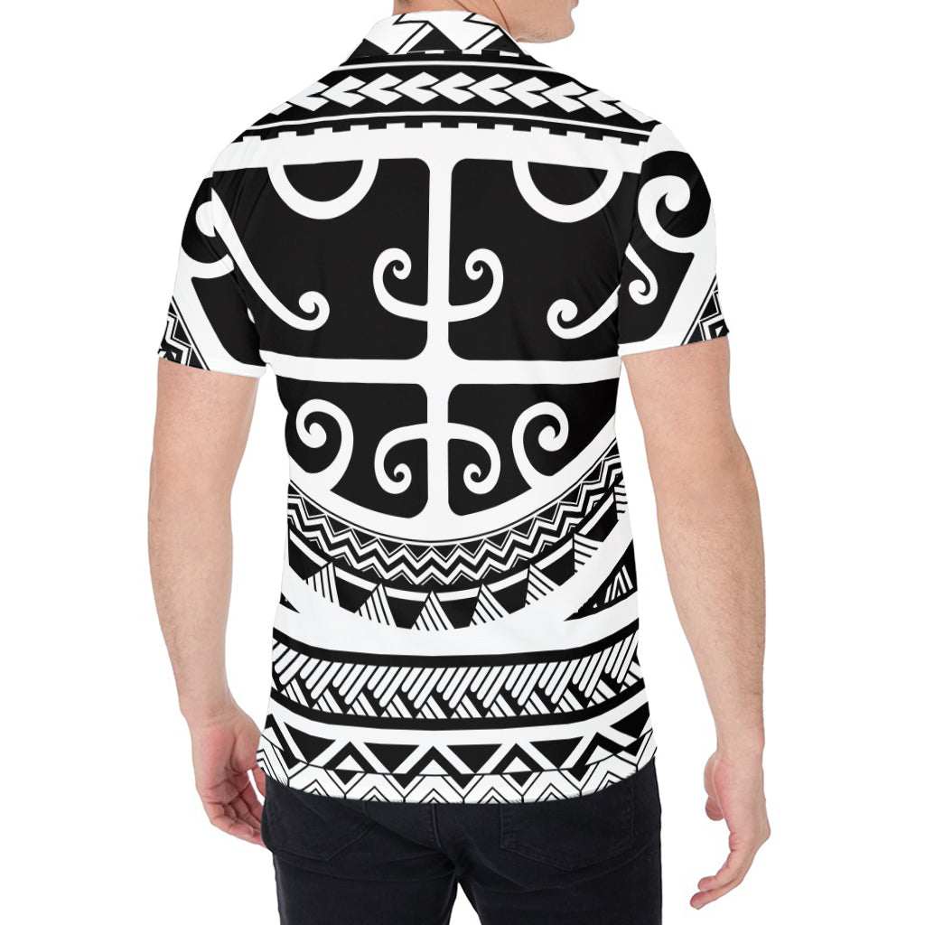 Polynesian Tribal Tattoo Pattern Print Men's Shirt