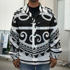 Polynesian Tribal Tattoo Pattern Print Men's Shirt Jacket