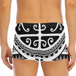 Polynesian Tribal Tattoo Pattern Print Men's Short Boxer Briefs