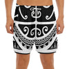 Polynesian Tribal Tattoo Pattern Print Men's Split Running Shorts