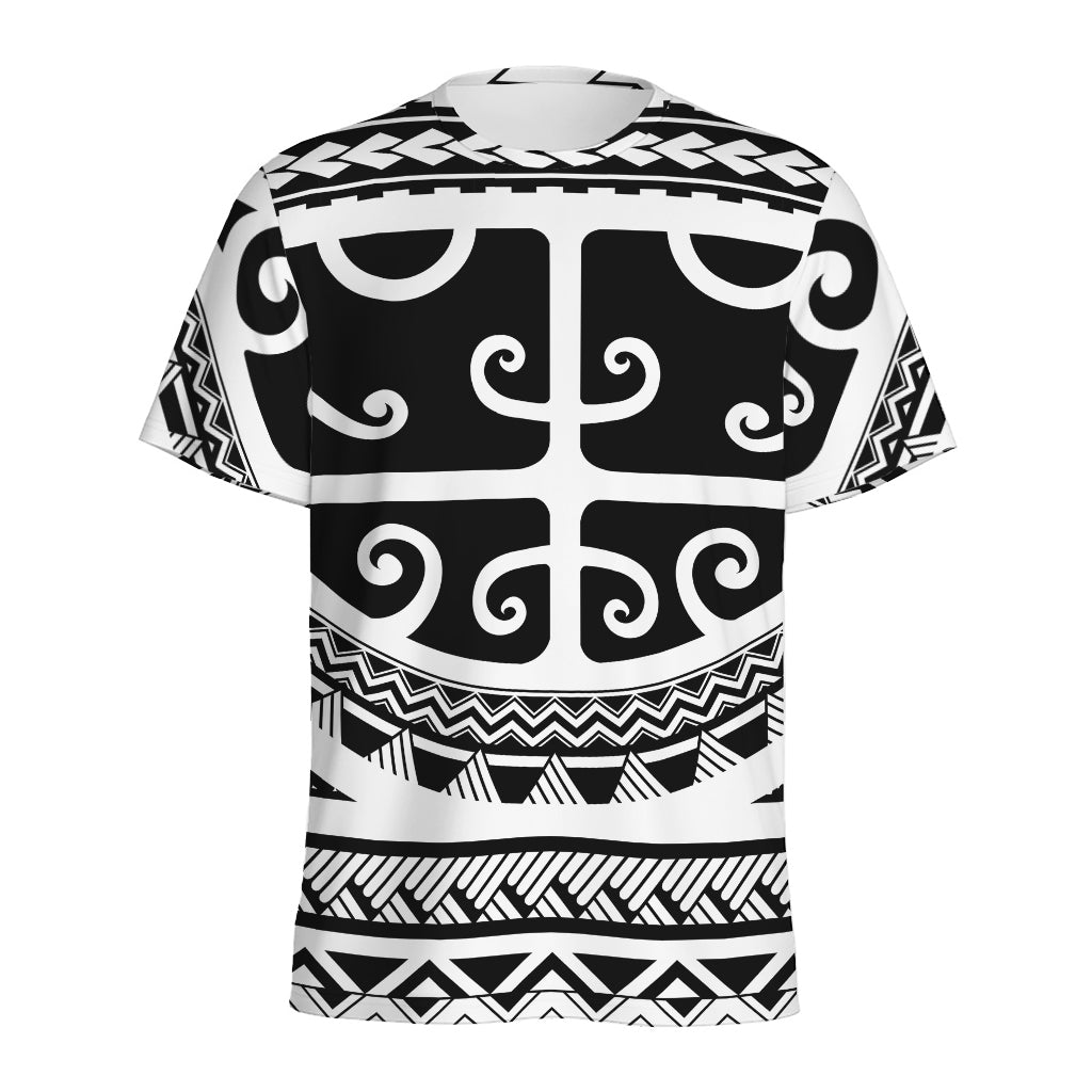 Polynesian Tribal Tattoo Pattern Print Men's Sports T-Shirt