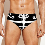 Polynesian Tribal Tattoo Pattern Print Men's Swim Briefs