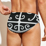 Polynesian Tribal Tattoo Pattern Print Men's Swim Briefs