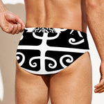 Polynesian Tribal Tattoo Pattern Print Men's Swim Briefs