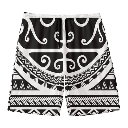 Polynesian Tribal Tattoo Pattern Print Men's Swim Trunks