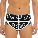Polynesian Tribal Tattoo Pattern Print Men's Triangle Swim Briefs