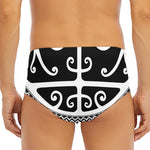 Polynesian Tribal Tattoo Pattern Print Men's Triangle Swim Briefs