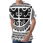 Polynesian Tribal Tattoo Pattern Print Men's Velvet T-Shirt