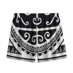 Polynesian Tribal Tattoo Pattern Print Mesh Shorts