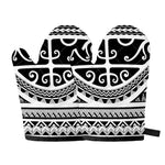 Polynesian Tribal Tattoo Pattern Print Oven Mitts