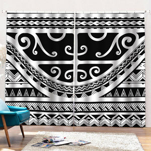 Polynesian Tribal Tattoo Pattern Print Pencil Pleat Curtains