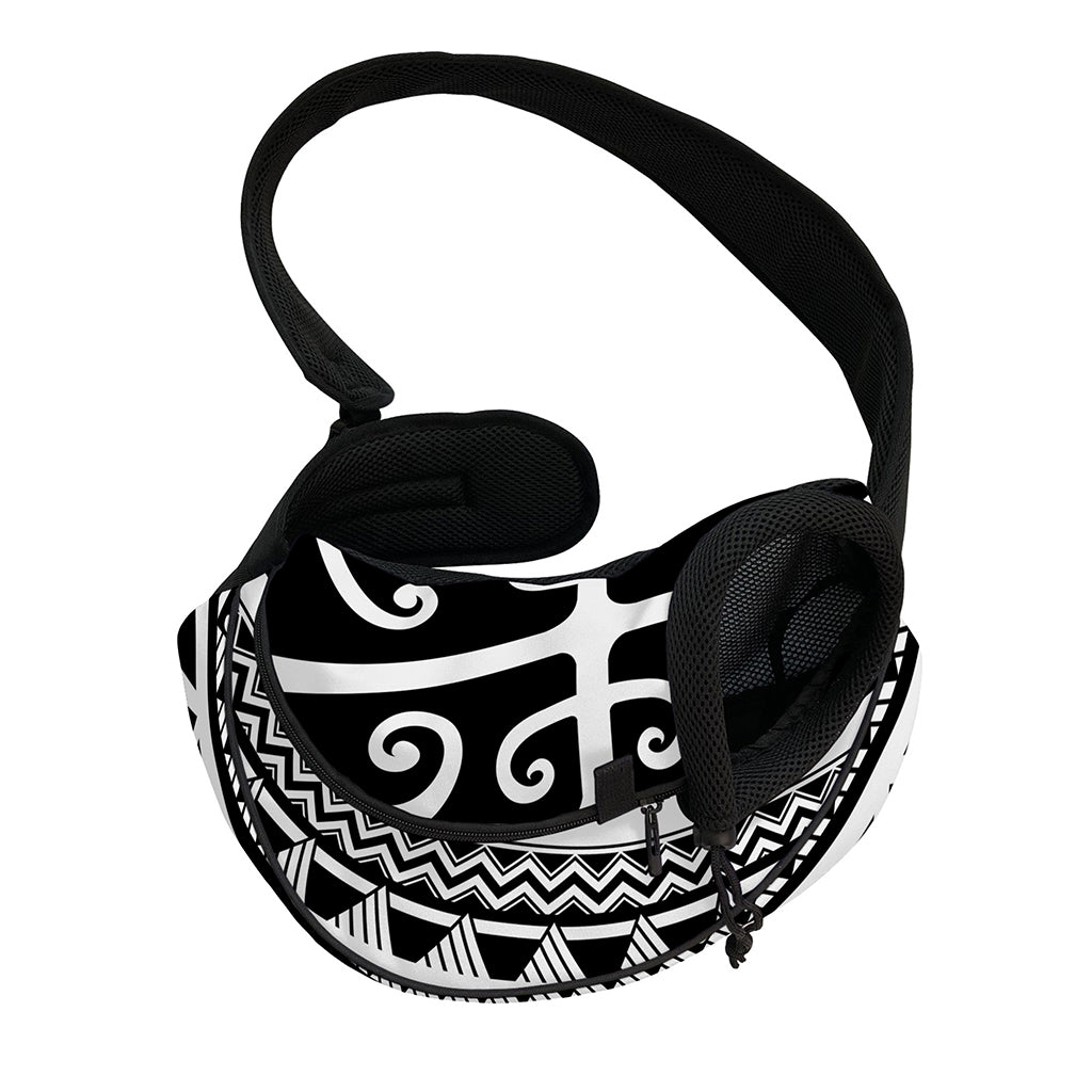 Polynesian Tribal Tattoo Pattern Print Pet Sling Carrier