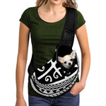 Polynesian Tribal Tattoo Pattern Print Pet Sling Carrier