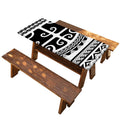 Polynesian Tribal Tattoo Pattern Print Picnic Table Cover