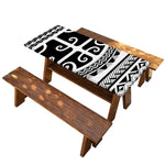 Polynesian Tribal Tattoo Pattern Print Picnic Table Cover