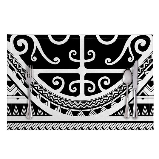 Polynesian Tribal Tattoo Pattern Print Placemat