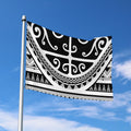 Polynesian Tribal Tattoo Pattern Print Polyester Flag