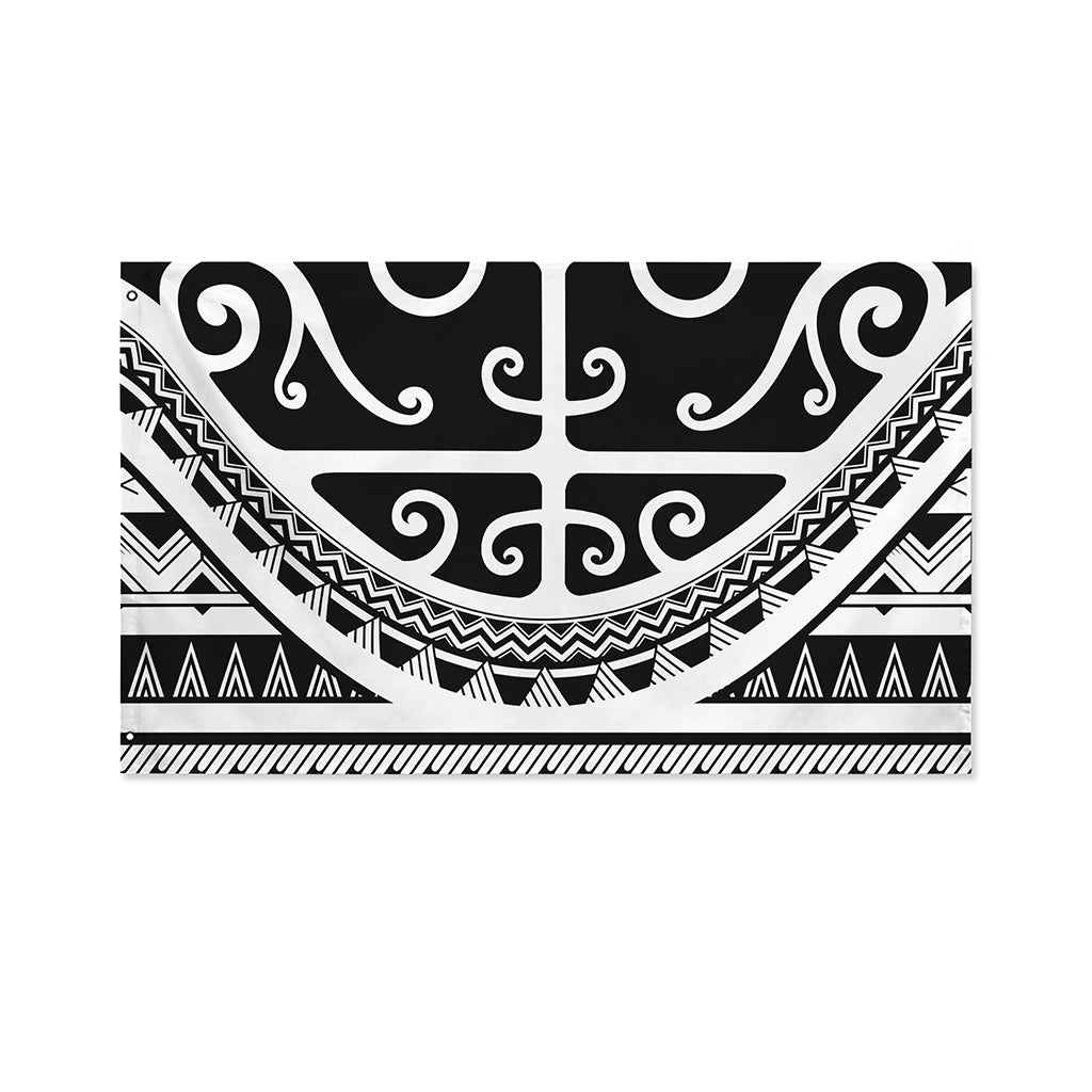 Polynesian Tribal Tattoo Pattern Print Polyester Flag