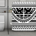 Polynesian Tribal Tattoo Pattern Print Polyester Shower Curtain