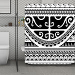 Polynesian Tribal Tattoo Pattern Print Polyester Shower Curtain