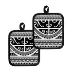 Polynesian Tribal Tattoo Pattern Print Pot Holders