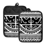 Polynesian Tribal Tattoo Pattern Print Pot Holders With Pocket