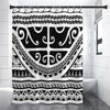 Polynesian Tribal Tattoo Pattern Print Premium Shower Curtain