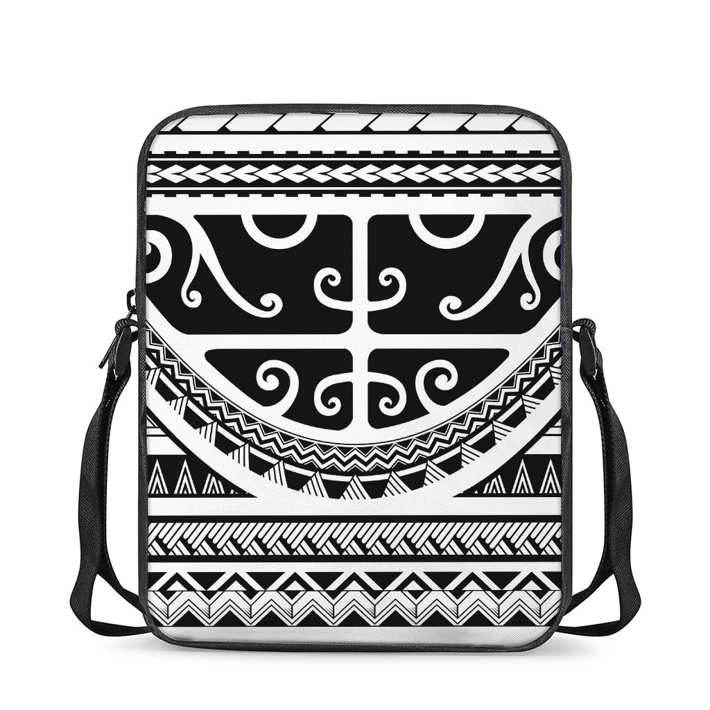 Polynesian Tribal Tattoo Pattern Print Rectangular Crossbody Bag