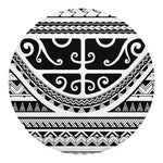 Polynesian Tribal Tattoo Pattern Print Round Blanket