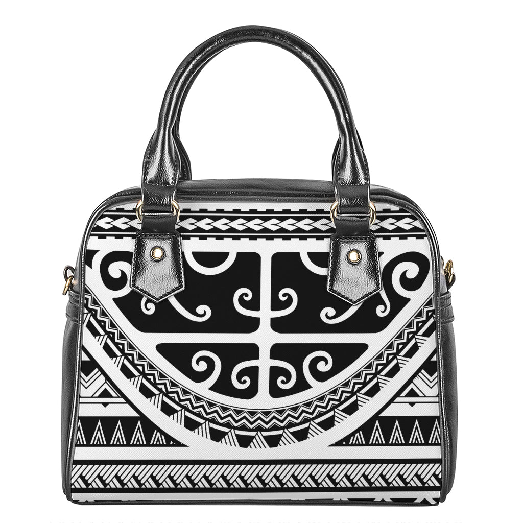 Polynesian Tribal Tattoo Pattern Print Shoulder Handbag