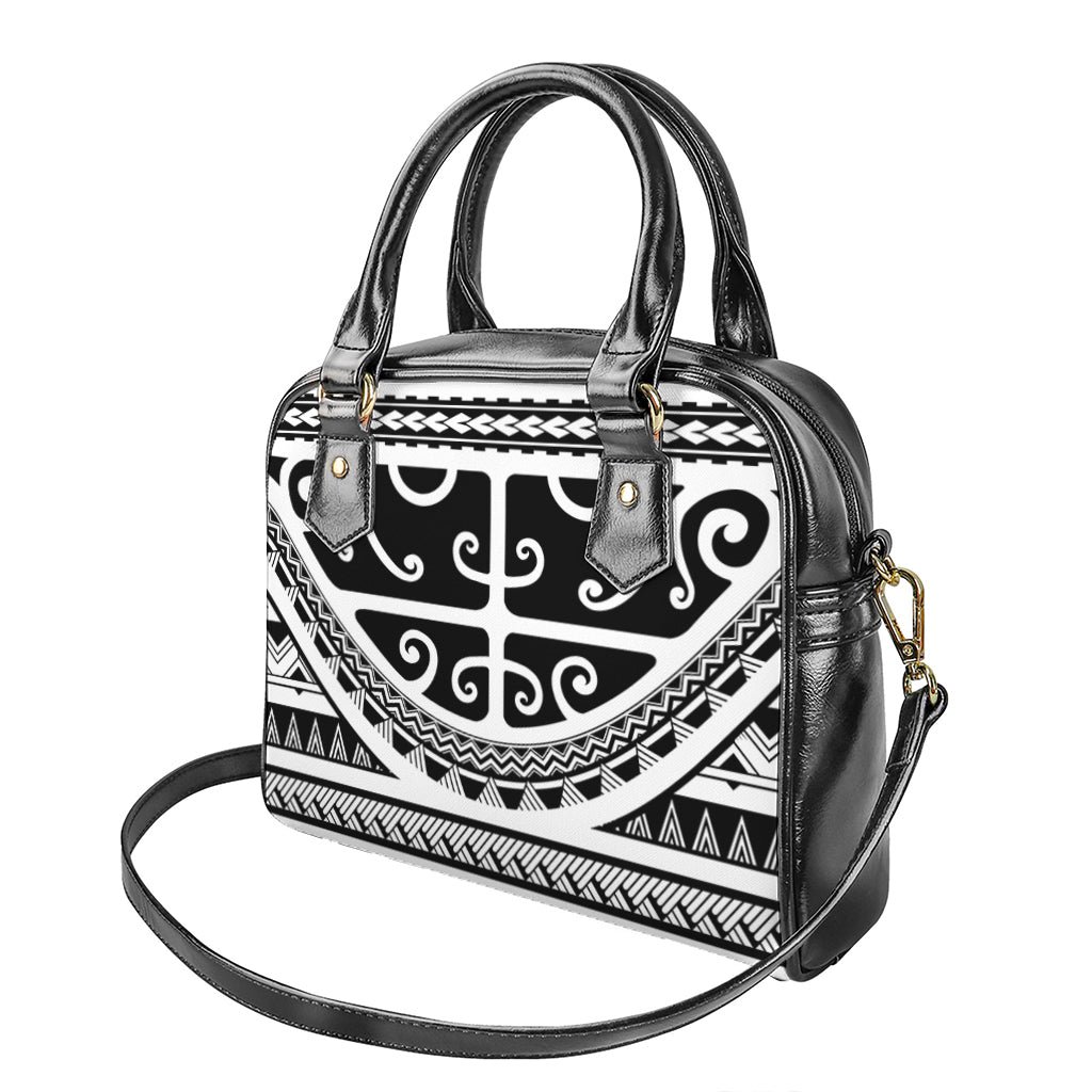 Polynesian Tribal Tattoo Pattern Print Shoulder Handbag