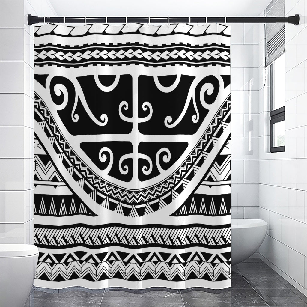Polynesian Tribal Tattoo Pattern Print Shower Curtain