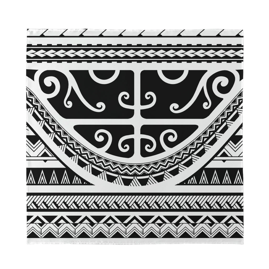 Polynesian Tribal Tattoo Pattern Print Silk Bandana