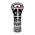 Polynesian Tribal Tattoo Pattern Print Single Neoprene Wine Tote