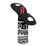 Polynesian Tribal Tattoo Pattern Print Single Neoprene Wine Tote