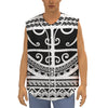 Polynesian Tribal Tattoo Pattern Print Sleeveless Baseball Jersey